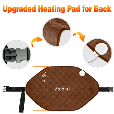 Nalax Lower Back Heating Pad w/ Adjustable Strap and Auto Shut Off (Open Box) - VMInnovations