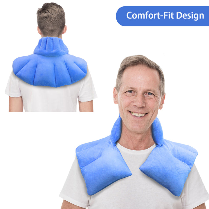 Nalax Neck & Shoulder Microwave Heating w/Lavender Aromatherapy, Blue (Open Box) - VMInnovations