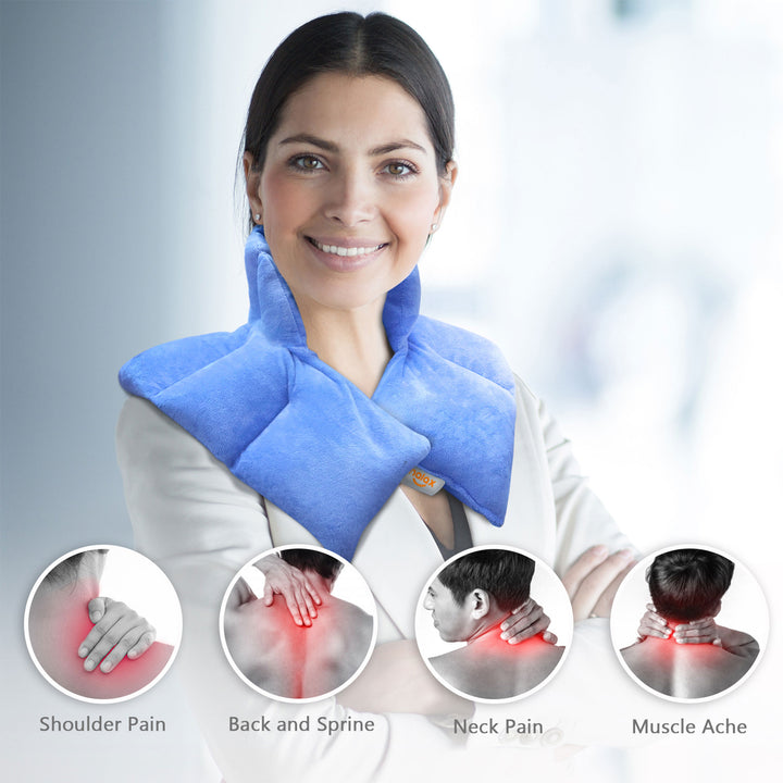 Nalax Neck & Shoulder Microwave Heating w/Lavender Aromatherapy, Blue (Open Box) - VMInnovations