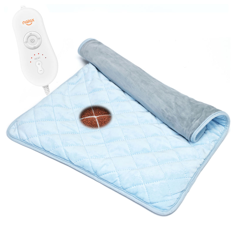 Electric Microfiber Heating Blanket with Jade Chips, Light Blue (Open Box)