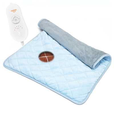 nalax Electric Microfiber Heating Blanket with Jade Chips, Light Blue (Open Box)