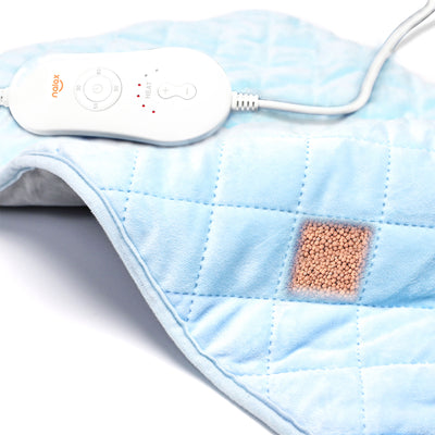 Electric Microfiber Heating Blanket with Jade Chips, Light Blue (Open Box)