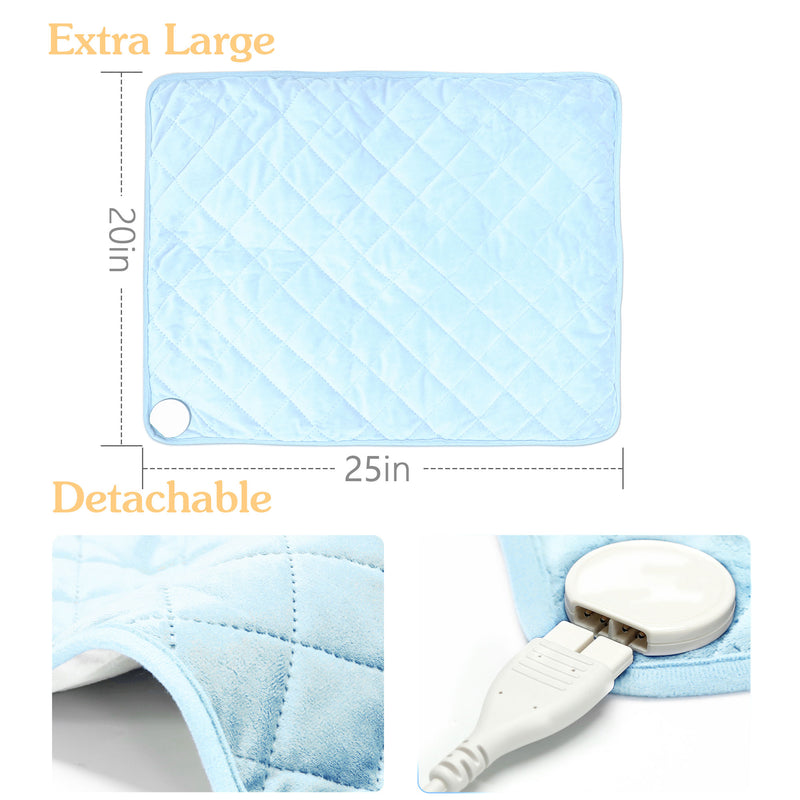 Electric Microfiber Heating Blanket with Jade Chips, Light Blue (Open Box)