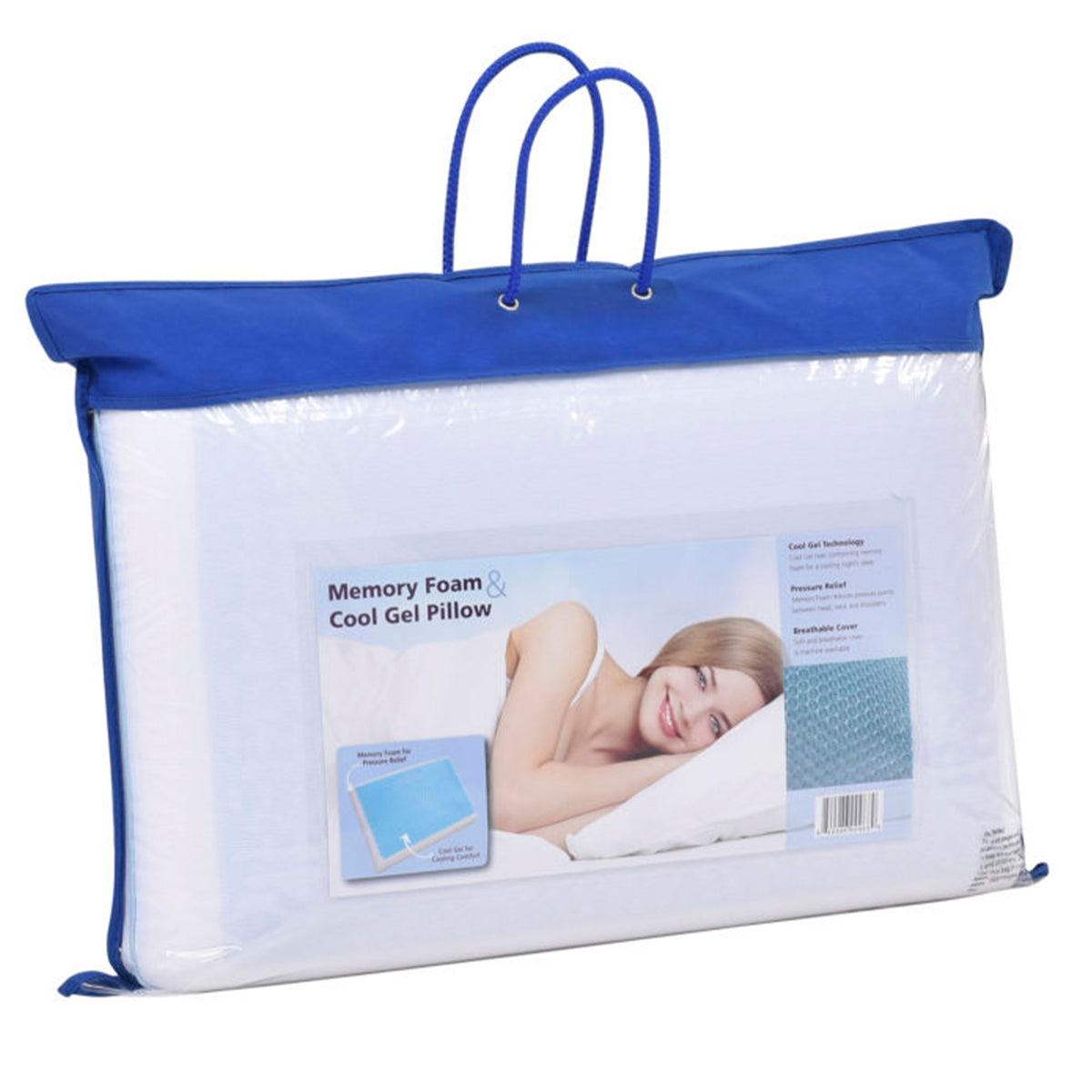Classic Brands Medium Firm Reversible Cool Gel Memory Foam Pillow, Standard Size