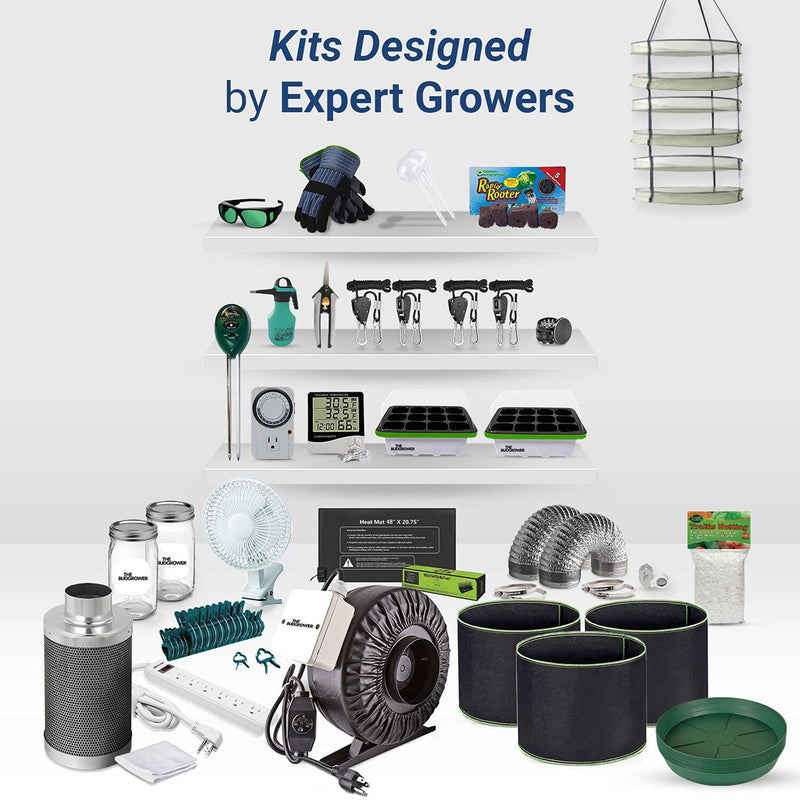 The BudGrower Complete Grow Tent Kit w/ 600 Watt LED Light & Carbon Air Filters