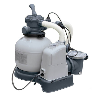 Intex 1600 GPH Saltwater System & Sand Filter Pump Swimming Pool Set - Used