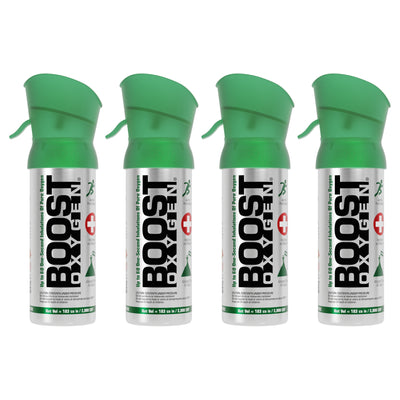 Boost Oxygen Pocket Size 3 Liter Respiratory Support Canister, Natural (4 Pack) - VMInnovations