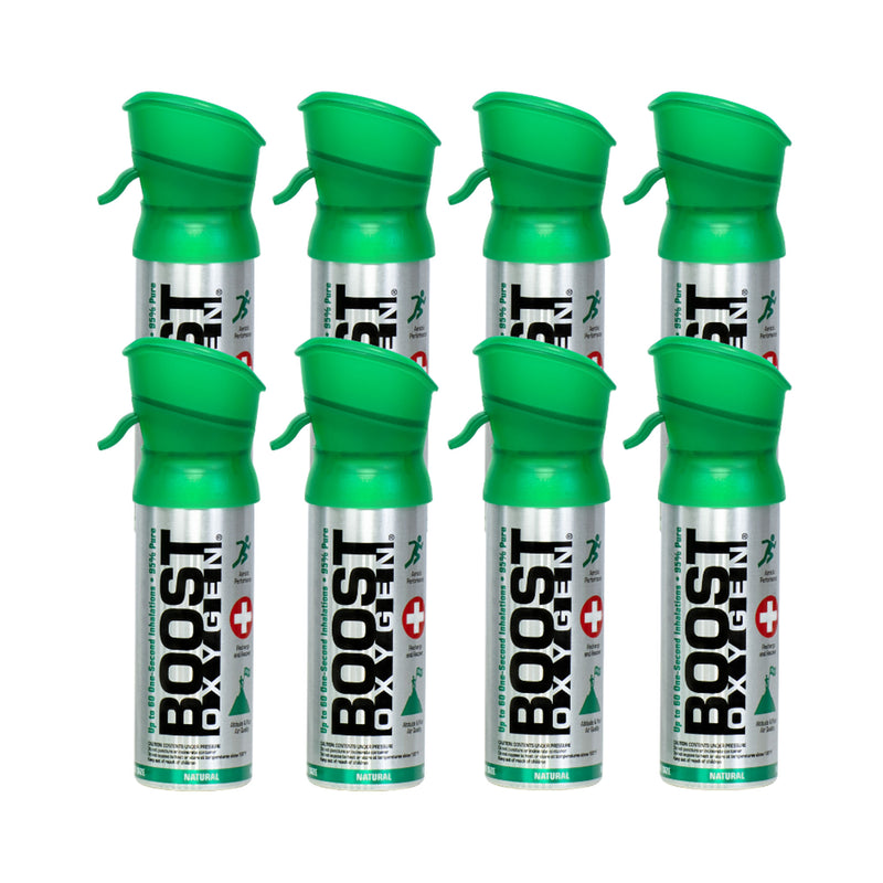 Boost Oxygen Pocket Size 3 Liter Respiratory Support Canister, Natural (8 Pack)