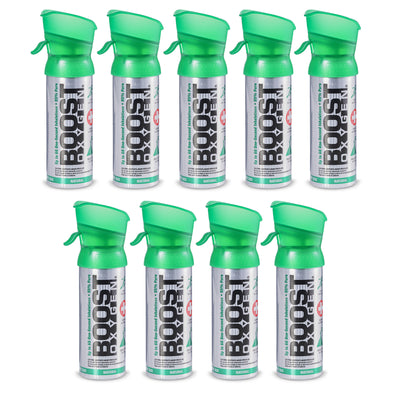 Boost Oxygen 3L Pocket Sized Canned Oxygen Bottle w/Mouthpiece, Natural (9 Pack) - VMInnovations