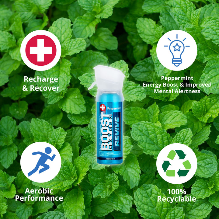 Boost Oxygen Pocket Size 3L Respiratory Support Canister, Peppermint (4 Pack) - VMInnovations
