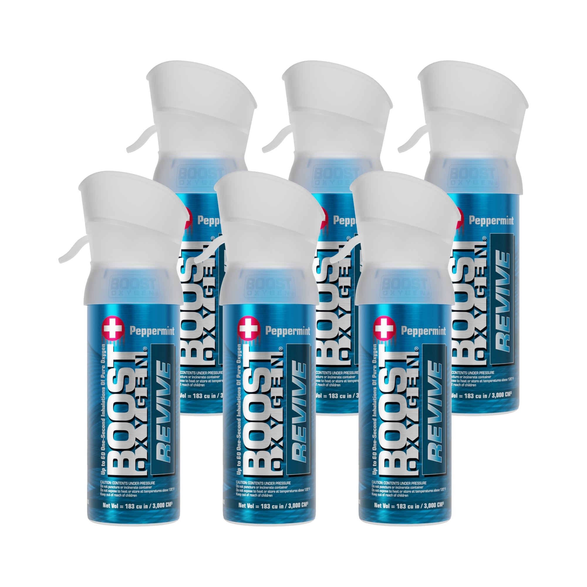 Boost Oxygen Pocket Size 3L Respiratory Support Canister, Peppermint (6 Pack) - VMInnovations