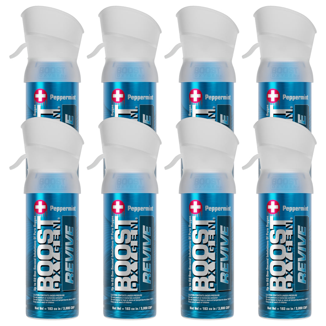 Boost Oxygen Pocket Size 3L Respiratory Support Canister, Peppermint (8 Pack) - VMInnovations
