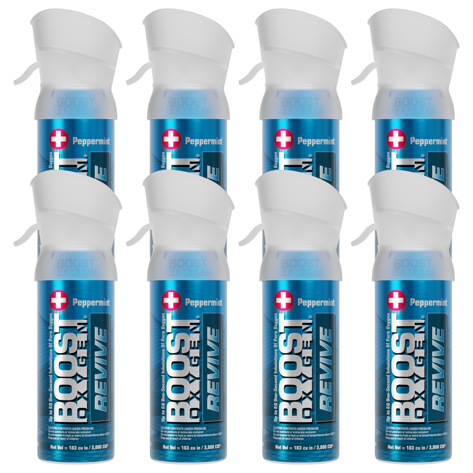 Boost Oxygen Pocket Size 3L Respiratory Support Canister, Peppermint (8 Pack) - VMInnovations