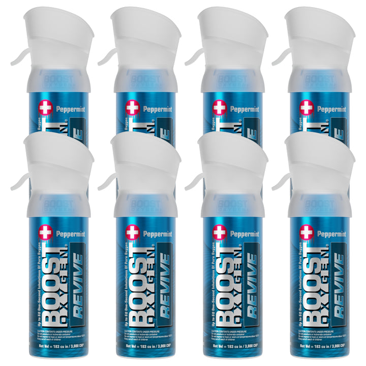 Boost Oxygen Pocket Size 3L Respiratory Support Canister, Peppermint (8 Pack) - VMInnovations