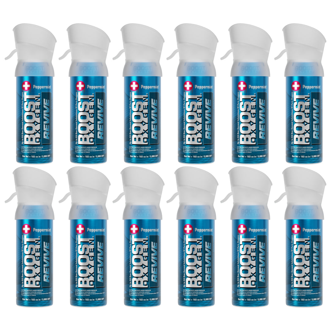 Boost Oxygen Pocket Size 3L Respiratory Support Canister, Peppermint (12 Pack) - VMInnovations