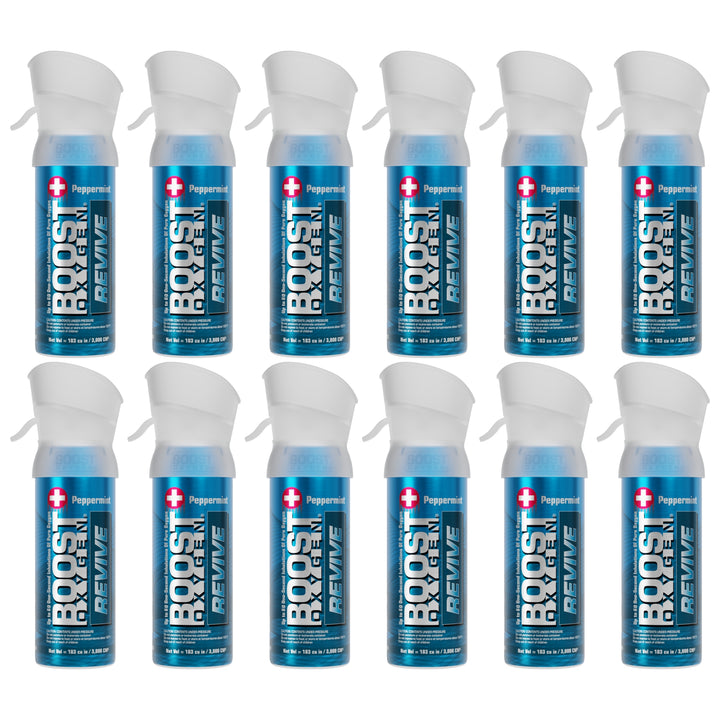 Boost Oxygen Pocket Size 3L Respiratory Support Canister, Peppermint (12 Pack) - VMInnovations