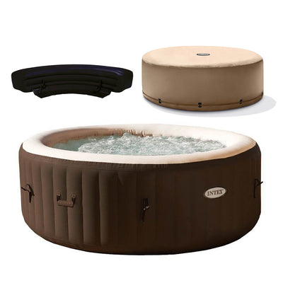 Intex PureSpa Bubble Massage 4 Person Inflatable Hot Tub w/ Cover & Bench Add On - VMInnovations
