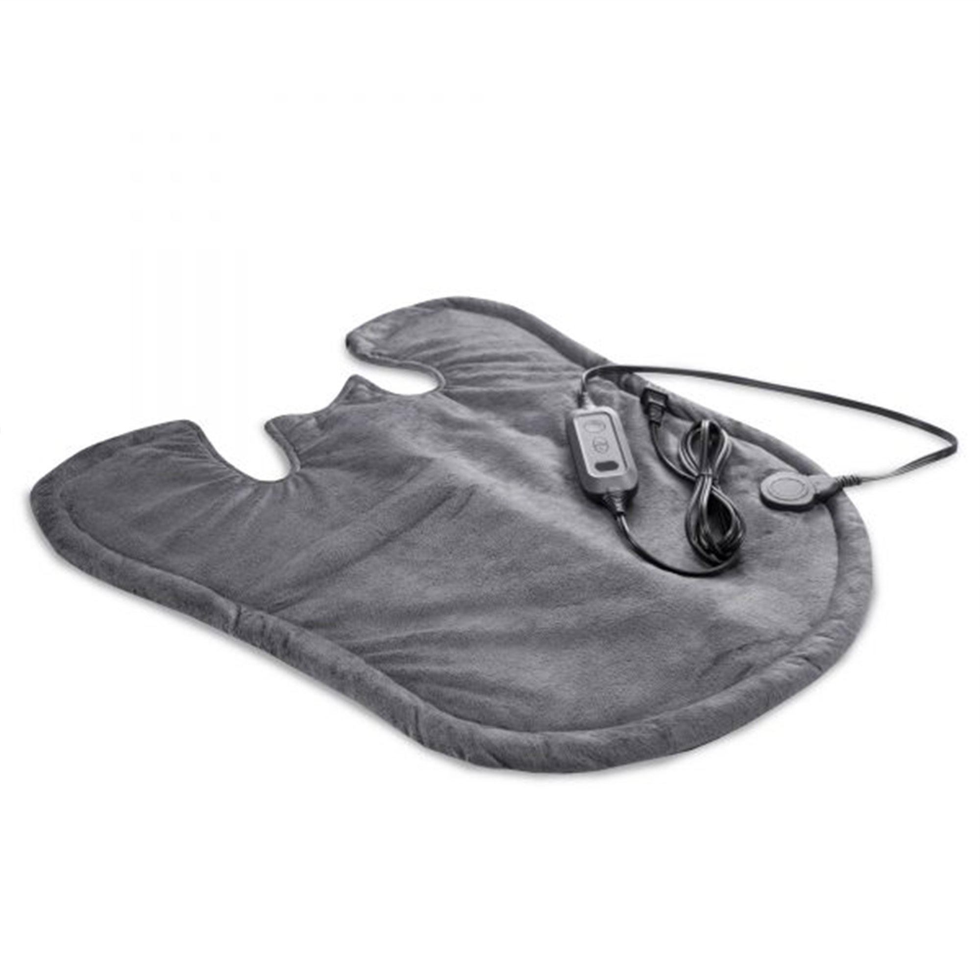 SensorPEDIC Microfleece Heated Back and Neck Warmer with 6 Heat Settings, Grey