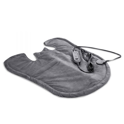 SensorPEDIC Microfleece Heated Back and Neck Warmer with 6 Heat Settings, Grey