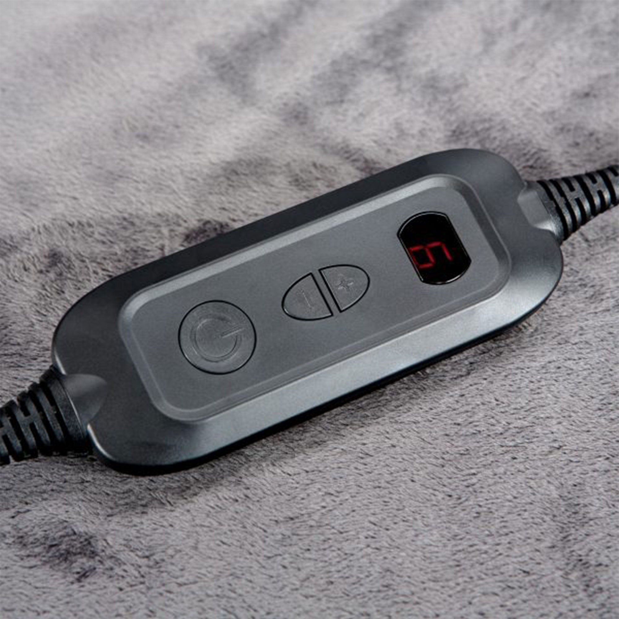 SensorPEDIC Microfleece Heated Back and Neck Warmer with 6 Heat Settings, Grey