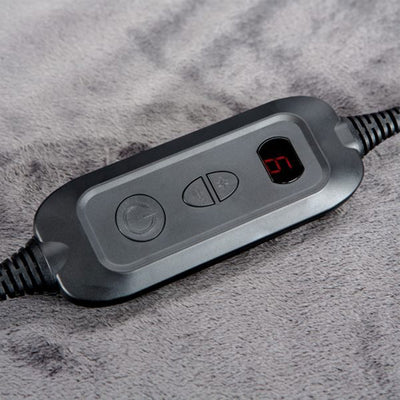 SensorPEDIC Microfleece Heated Back and Neck Warmer with 6 Heat Settings, Grey