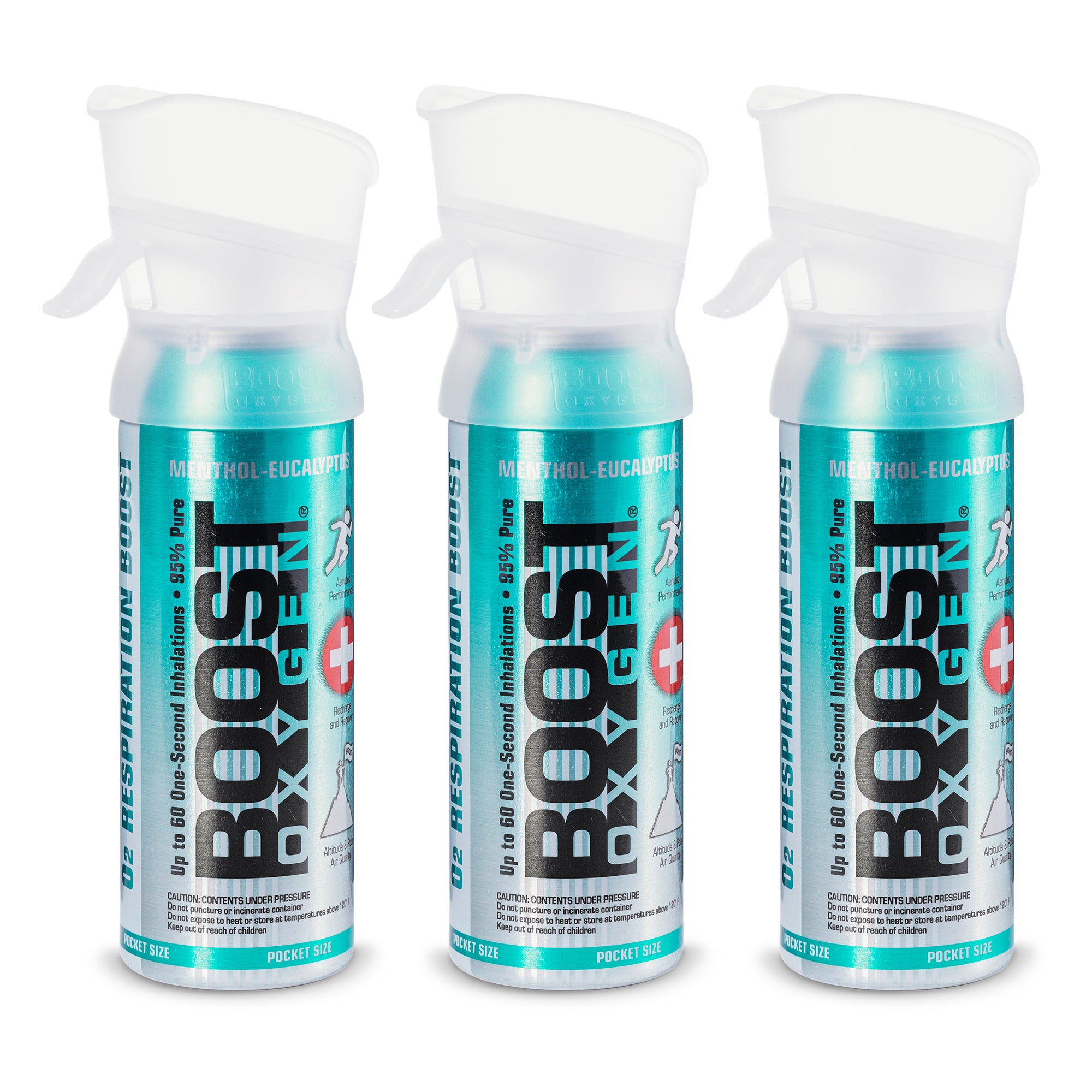 Boost Oxygen 3 Liter Pocket Sized Canned Oxygen, Eucalyptus (3 Pack) - VMInnovations