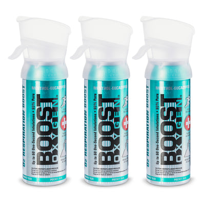 Boost Oxygen 3 Liter Pocket Sized Canned Oxygen, Eucalyptus (3 Pack) - VMInnovations