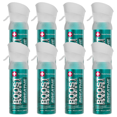 Boost Oxygen Pocket Size 3 Liter Respiratory Support Canister, Menthol (4 Pack) - VMInnovations