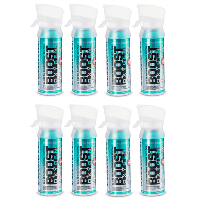 Boost Oxygen 3 Liter Pocket Sized Canned Oxygen, Menthol Eucalyptus (8 Pack)