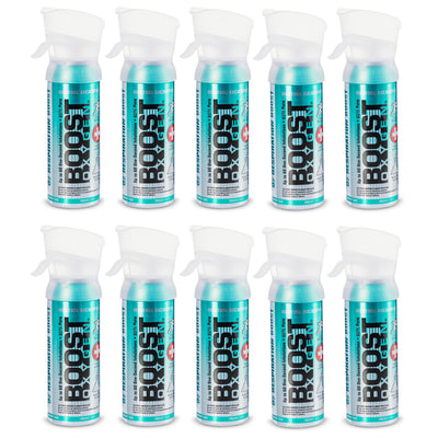 Boost Oxygen 3 Liter Pocket Sized Canned Oxygen, Menthol Eucalyptus (10 Pack)