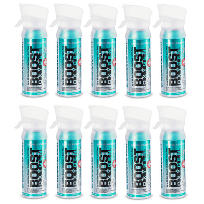 Boost Oxygen 3 Liter Pocket Sized Canned Oxygen, Menthol Eucalyptus (10 Pack) - VMInnovations