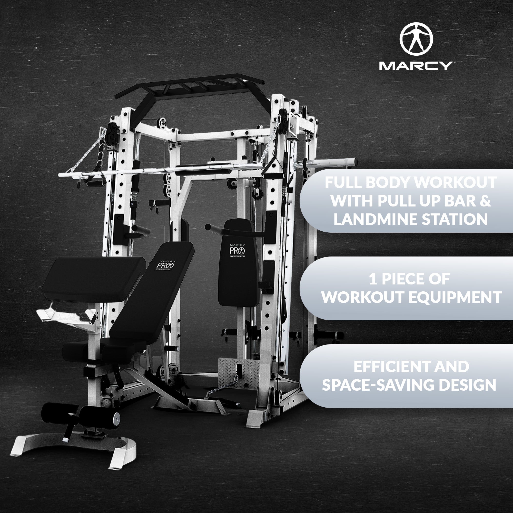 Marcy Smith Machine Home Gym Full Body Workout w/ Pull Up Bar & Landmine Station (Used)