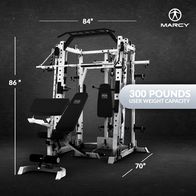Marcy Smith Machine Home Gym Full Body Workout w/ Pull Up Bar & Landmine Station (For Parts)