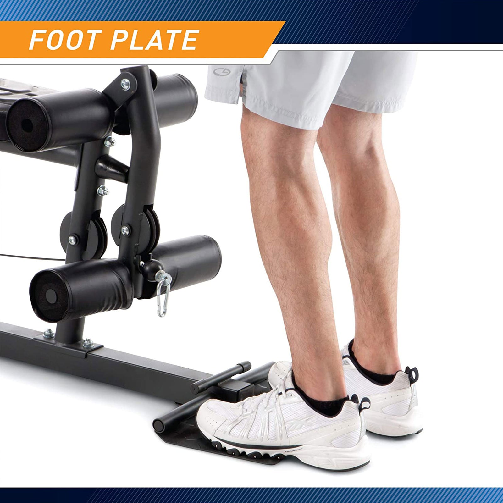 Marcy MWM-7454 Stack Multifunctional Home Gym Full Body Workout Station, White - VMInnovations