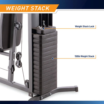 Marcy Stack Multifunctional Home Gym Full Body Workout Station, White (Open Box) - VMInnovations