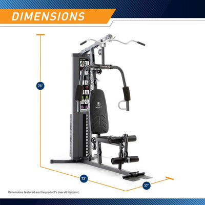 Marcy MWM-4965 Stack Multifunctional Home Gym Full Body Workout Station, Black