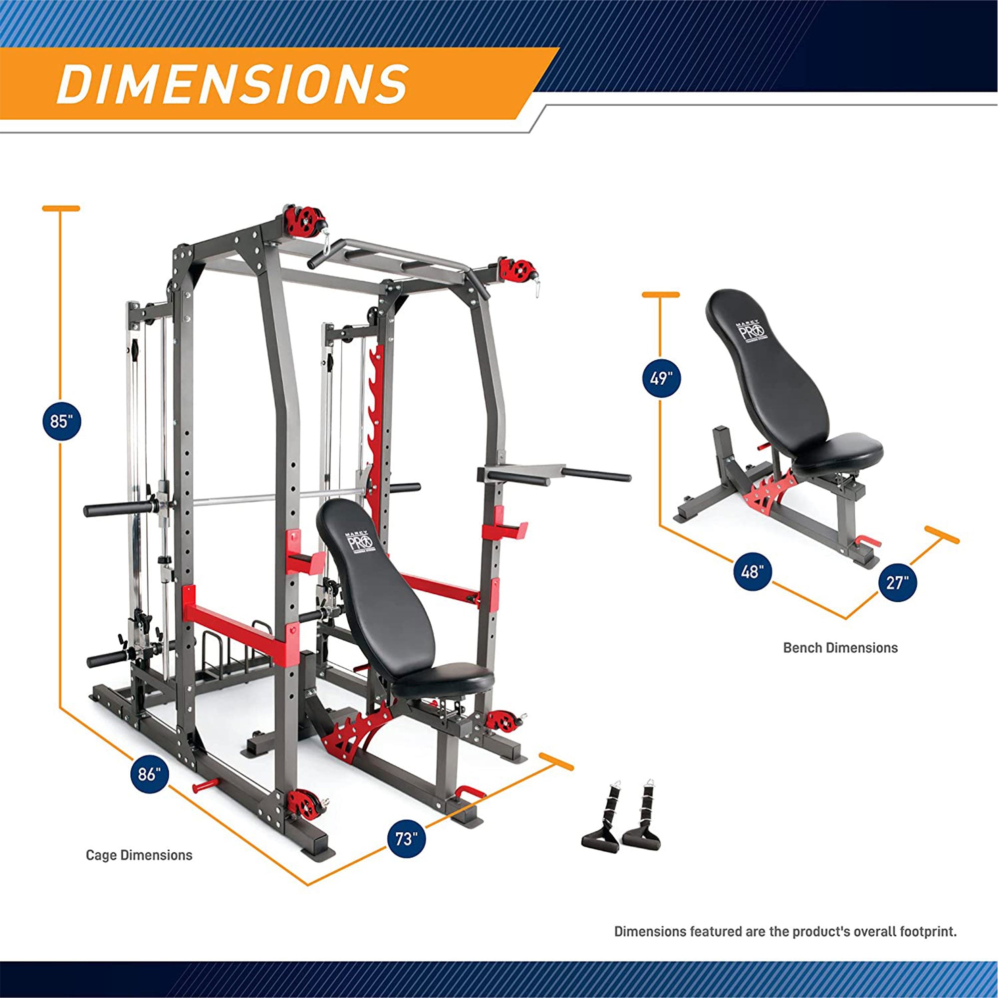 Marcy SM-7362 Pro Smith Machine Home Gym System for Full Body Training, Black - VMInnovations