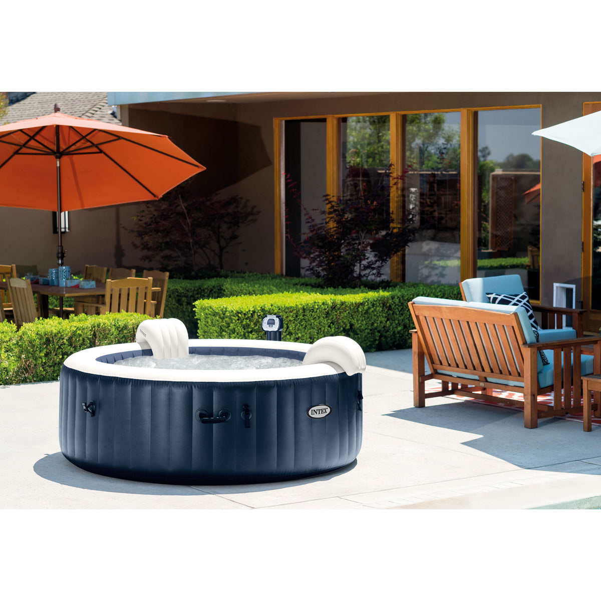 Intex 75" Round Hot Tub w/ Maintenance Accessory Kit, & Removable Seat (2 Pack)