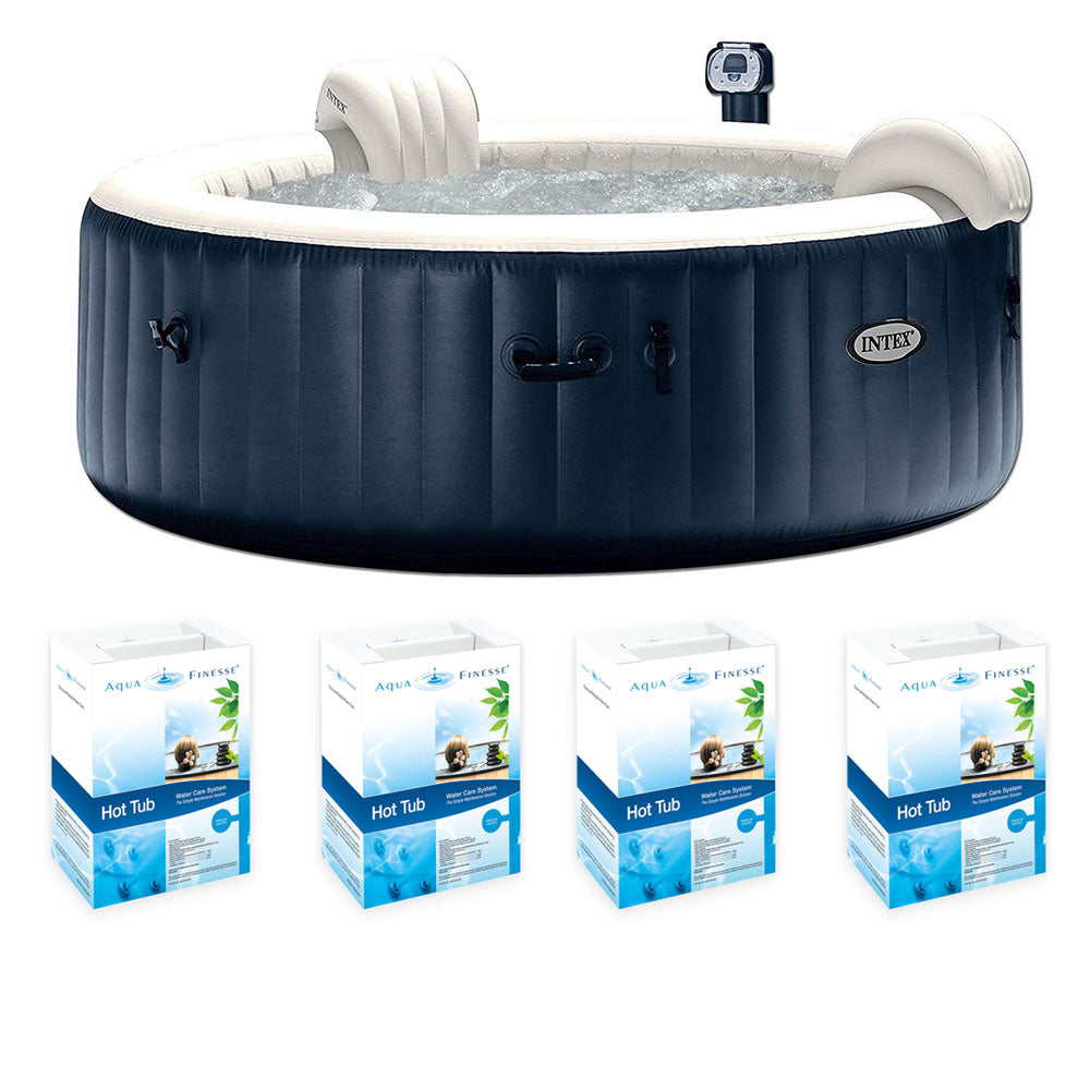 Intex Pure Spa Inflatable 6-Person Hot Tub w/ AquaFinesse Cleaning Kit (4 Pack)