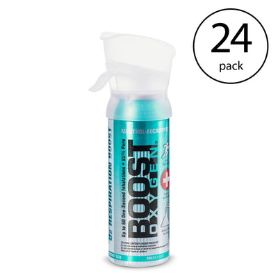 Boost Oxygen 3 Liter Pocket Sized Canned Oxygen, Menthol Eucalyptus (24 Pack) - VMInnovations