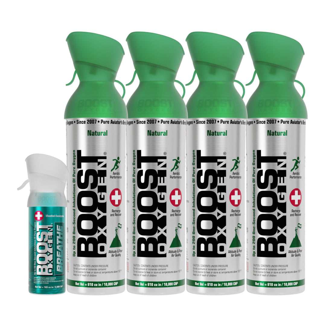 Boost Oxygen Natural 4 Portable Pure Canned Oxygen Canister with 1 Pocket Sized