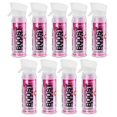 Boost Oxygen Pocket Sized Canned Oxygen w/ Mouthpiece, Pink Grapefruit (9 Pack) - VMInnovations
