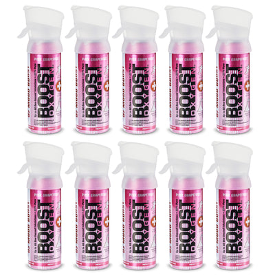 Boost Oxygen Pocket Sized Canned Oxygen w/ Mouthpiece, Pink Grapefruit (10 Pack)