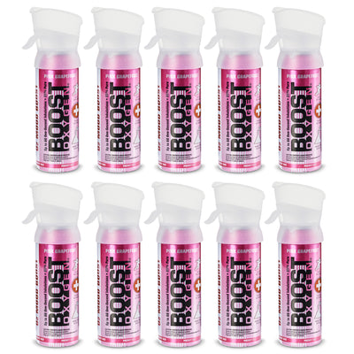 Boost Oxygen Pocket Sized Canned Oxygen w/ Mouthpiece, Pink Grapefruit (10 Pack) - VMInnovations