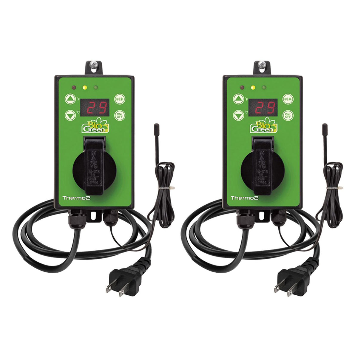 BioGreen Thermo 2 Greenhouse Digital Thermostat, Summer & Winter Usage (2 Pack)