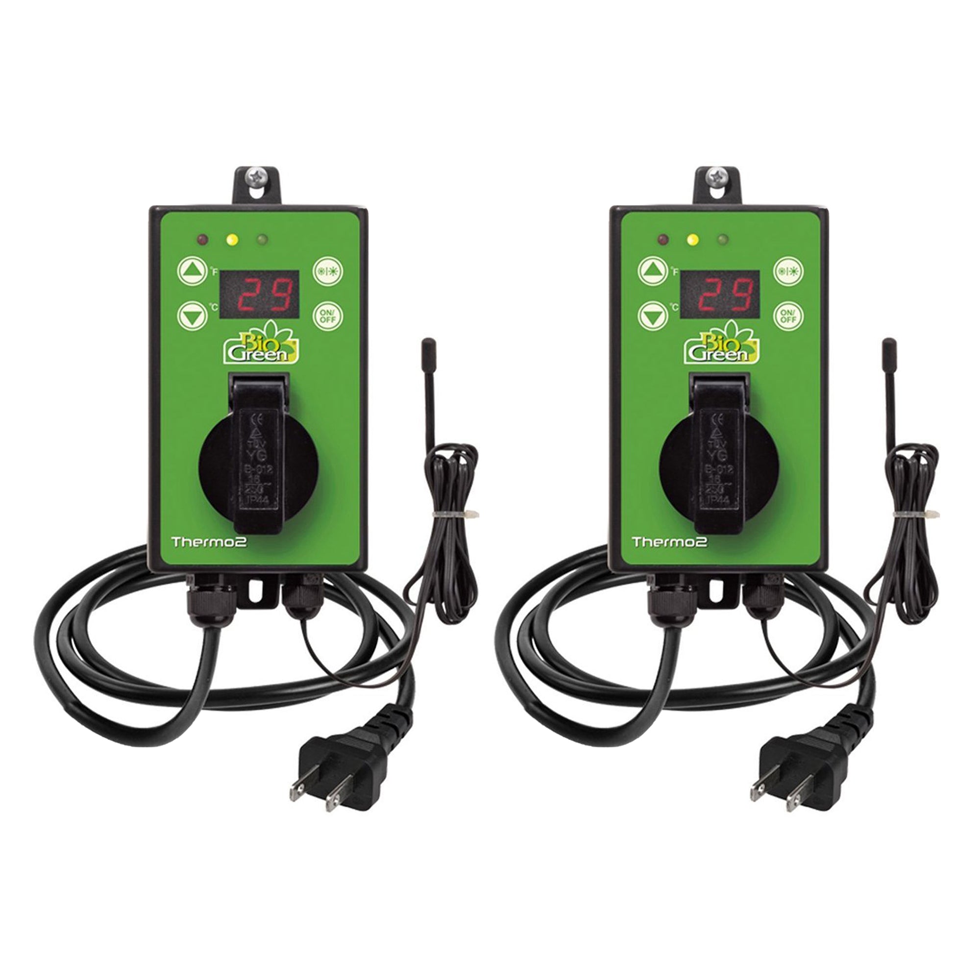 BioGreen Thermo 2 Greenhouse Digital Thermostat, Summer & Winter Usage (2 Pack)