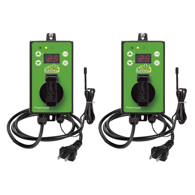 BioGreen Thermo 2 Greenhouse Digital Thermostat, Summer & Winter Usage (2 Pack)