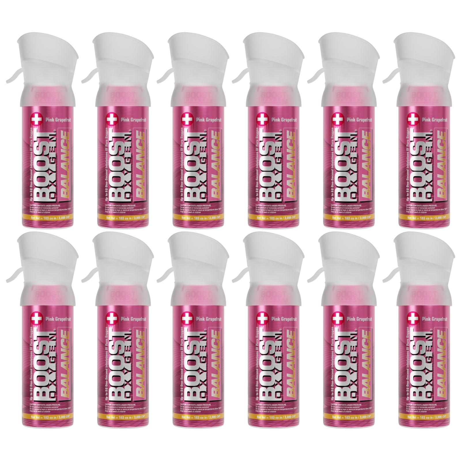 Boost Oxygen Pocket 3 Liter Respiratory Support Canister, Grapefruit (12 Pack) - VMInnovations