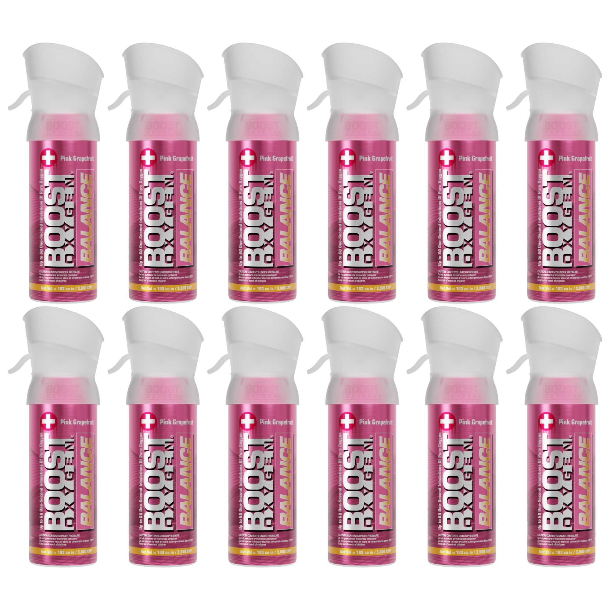 Boost Oxygen Pocket 3 Liter Respiratory Support Canister, Grapefruit (12 Pack) - VMInnovations