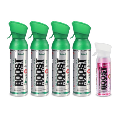 Boost Oxygen Natural 4 Portable Pure Canned Oxygen Canister with 1 Pocket Sized